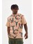Baskılı Oversize T-Shirt - Bej 3