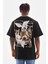 Baskılı Oversize T-Shirt - Siyah 2