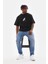 Baskılı Oversize T-Shirt - Siyah 3