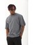 Oversize Baskılı Bisiklet Yaka T-Shirt - Füme 1