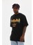 Baskılı Oversize T-Shirt - Siyah 2