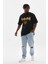 Baskılı Oversize T-Shirt - Siyah 4
