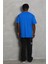 Oversize Düz Bisiklet Yaka T-Shirt - Mavi 3