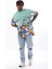 Oversize Baskılı Bisiklet Yaka T-Shirt - Mint Yeşili 3