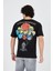 Erkek Penye Baskılı T-Shirt - Siyah 5