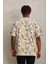 Oversize Baskılı Bisiklet Yaka T-Shirt - Gri 2