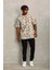 Oversize Baskılı Bisiklet Yaka T-Shirt - Gri 3