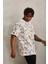 Oversize Baskılı Bisiklet Yaka T-Shirt - Beyaz 5