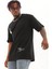 Oversize Baskılı Bisiklet Yaka T-Shirt - Siyah 1