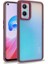 Oppo A36 Uyumlu Kılıf Sert Silikon Renkli Şerit Tasarımlı Parlak Flora Kapak Kırmızı 1
