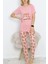 Desenli Pijama Takımı Pudrakahve - 18735.1567. 4