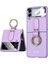 Samsung Galaxy Z Flip 3 Uyumlu Kılıf Flip Ring Kıpta Kapak, Mor 1