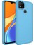 Xiaomi Redmi 9c Uyumlu Kılıf Metal Çerçeve ve Buton Tasarımlı Silikon Luna Kapak Sierra Mavi 1