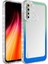 Xiaomi Redmi Note 8 Uyumlu Kılıf Simli ve Renk Geçiş Tasarımlı Lens Korumalı Park Kapak Yeşil-Mavi 1