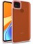Xiaomi Redmi 9c Uyumlu Kılıf Sert Silikon Renkli Şerit Tasarımlı Parlak Flora Kapak, Rose Gold 1