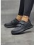Kadın Bantlı Fuspetli Faylon Taban Spor Ayakkabı-Siyah 2