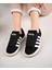 Unisex Klasik Bağcıklı Ortopedik Spor Sneaker Ayakkabı Siyah Beyaz Düz Taban 2