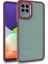 Samsung Galaxy A12 Uyumlu Kılıf Sert Silikon Renkli Şerit Tasarımlı Parlak Flora Kapak, Kırmızı 1