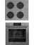 2'li Gri Cam Ankastre Set QMS63CPR Flowart Turbolu - CS208 Gri Cam Ocak 1