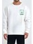 Yeşil Kurbağa Baskılı Beyaz Unisex Kadın Erkek Pamuklu Sweatshirt CU259 2
