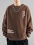 Erkek Believe Baskılı Oversize Bisiklet Yaka Sweatshirt 1