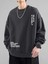 Erkek Believe Baskılı Oversize Bisiklet Yaka Sweatshirt 1