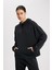 Fit Oversize Geniş Kalıp Premium Kapüşonlu Kanguru Cepli Sporcu Sweatshirt B5206AX24SP 7