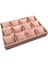 Yerli Üretim Süet Kumaş Pembe Renk 34/24 cm 12 Yastıklı Çekmece Içi Takı Kutusu 4