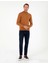 Erkek Kahverengi Slim Fit Yarım Balıkçı Yaka Basic Triko Kazak 50296614-VR163 4