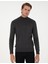 Erkek Antrasit Melanj Slim Fit Yarım Balıkçı Yaka Triko Kazak 50300460-VR081 3