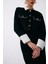 1549-6525 Siyah Kadın Kontrast Kısa Tüvit Ceket 2