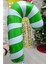 Büyük Yeşil Beyaz Baston Şeker Folyo Balon Yılbaşı Süslemesi Büyük Baston Şeker Balon 90CM 3