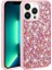 Apple iPhone 12 Pro Max Uyumlu Kılıf Parlak Taşlı Tasarım Linea Kapak, Pembe 1