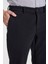 Slim Fit Dar Kesim Pamuklu Esnek Armürlü Yan Cep Siyah Pantolon 4