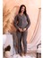 Kadın Kışlık Welsoft Peluş Polar Düğmeli Pijama Takımı 4