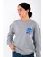 Thank You Relaxed Fit Sweatshirt Kadın - Gri 1