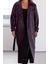 Kadın Moda Şık Oversize Ceket Yaka Uzun Düz Astarlı Kemerli Oversize Suni Deri Trençkot 1