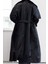 Kadın Moda Şık Oversize Ceket Yaka Uzun Düz Astarlı Kemerli Oversize Suni Deri Trençkot 4