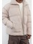 Moda Şık Relaxed Dik Yaka Standart Düz Astarlı Taslan Relaxed Fit Kışlık Şişme Mont 3