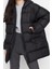 Kadın Moda Şık Regular Kapüşonlu Yaka Midi Düz Astarlı Oversize Kapüşonlu Su Itici Şişme Mont 3