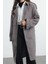 Kadın Moda Şık Oversize Ceket Yaka Uzun Düz Astarlı Oversize Kuşaklı Trençkot 2