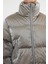 Kadın Moda Şık Regular Dik Yaka Crop Düz Astarlı Oversize Parlak Su Itici Şişme Mont 4