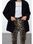 Kadın Moda Şık Oversize Ceket Yaka Standart Düz Astarlı Oversize Peluş Midi Kaban 3