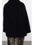 Kadın Moda Şık Oversize Ceket Yaka Standart Düz Astarlı Oversize Peluş Midi Kaban 5