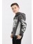 Kapüşonlu 3 Ip Kışlık Erkek Çocuk Baskılı Kalın Sweatshirt Füme MRN7014 4