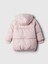 Kız Bebek Pembe Geri Dönüştürülmüş Heavyweight Sherpa Primaloft® Puffer Şişme Mont 3