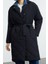 Kadın Moda Şık Bol Ceket Yaka Uzun Düz Astarlı Oversize Kuşaklı Uzun Kapitone Şişme Mont 3