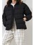 Kadın Moda Şık Oversize Dik Yaka Standart Düz Astarlı Dik Yaka Su Itici Kışlık Şişme Mont 2