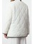 Kadın Moda Şık Oversize Bisiklet Yaka Midi Düz Astarlı Oversize Peluş Detaylı Kapitone Mont 5