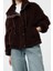 Kadın Moda Şık Oversize Dik Yaka Standart Düz Astarlı Oversize Peluş Mont 3